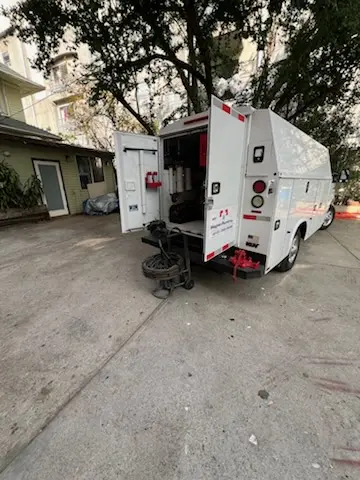 Magnet Plumbing service vehicle on-site for Water Heater Repair in Lahaska